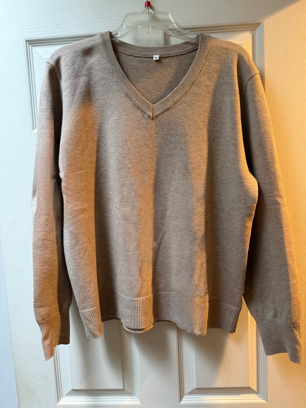 Classic V-Neck Women’s Sweater - Taupe